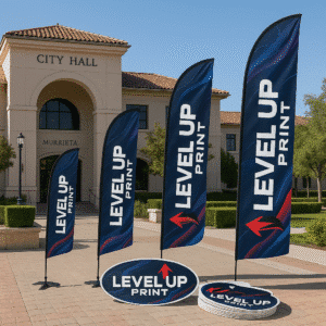 Level Up Print Website Custom Feather Angle Flag
