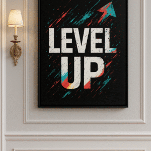Level Up Print Website Framed Canvas