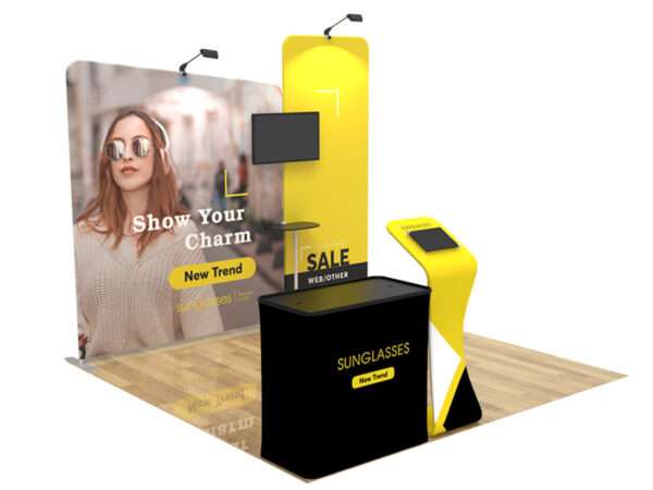 Yellow trade show display