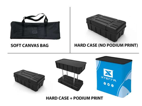 10x20 trade show carrying case shown.