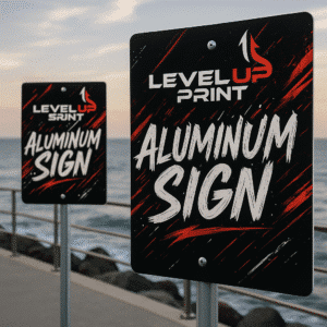Level Up Print Website Custom Aluminum Sign