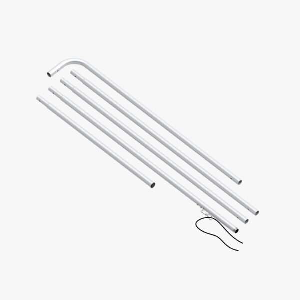 Rectangle flag five pole set makes assembly quick and easy.