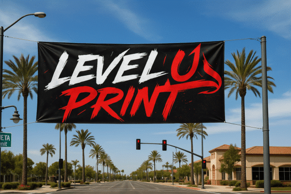 Level Up Print Website Custom 18oz Blockout Banner