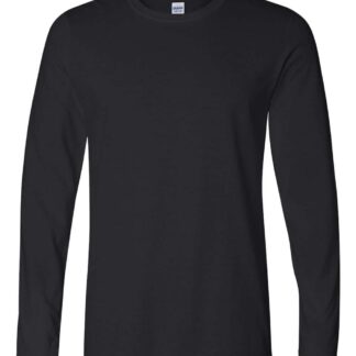 Gildan Softstyle Long Sleeve in Black shown.