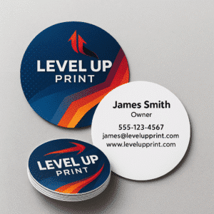 Level Up Print Custom Circle Business Cards