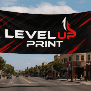 Level Up Print Website Custom Blockout Fabric Banner