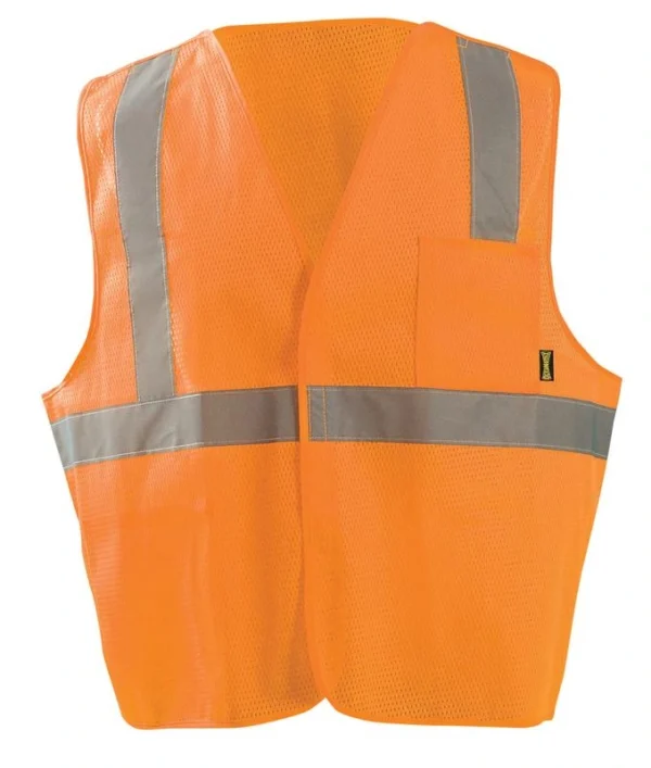 back of orange 5 pt breakway vest