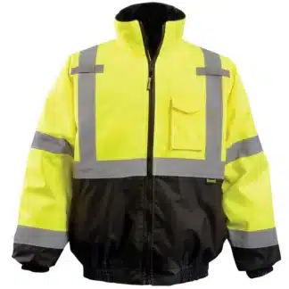 Class 3 bomber jacket front yellow