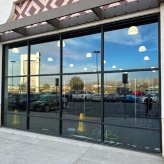 Window tinting for storefront shown here.