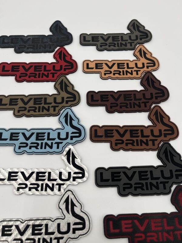Different options of leatherette patches shown
