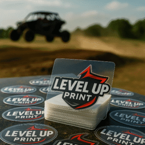 Level Up Print Custom Clear Stickers