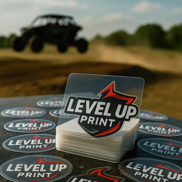Level Up Print Custom Clear Stickers
