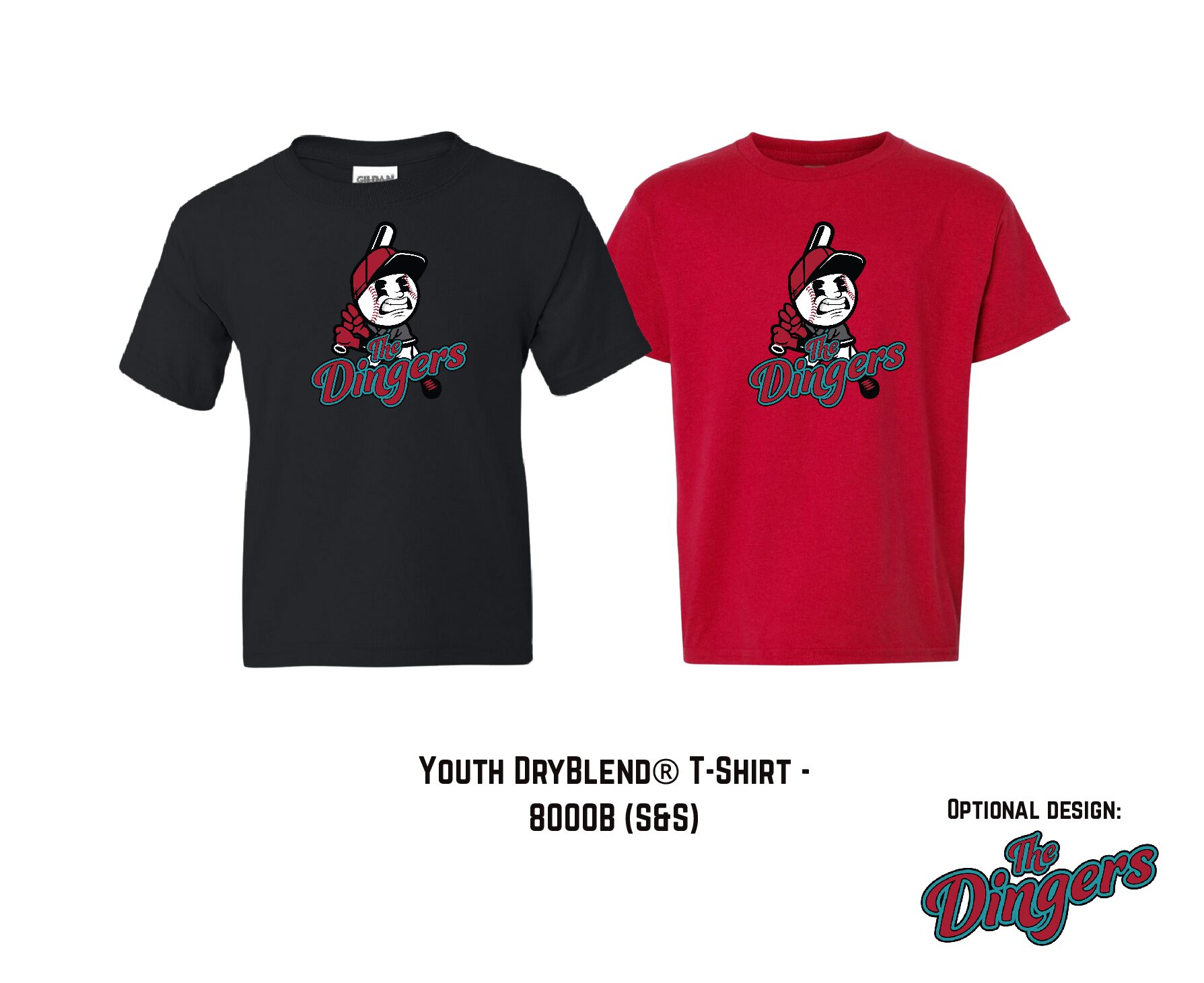 8000B Gildan® Youth DryBlend® 50 Cotton/50 Poly T-Shirt